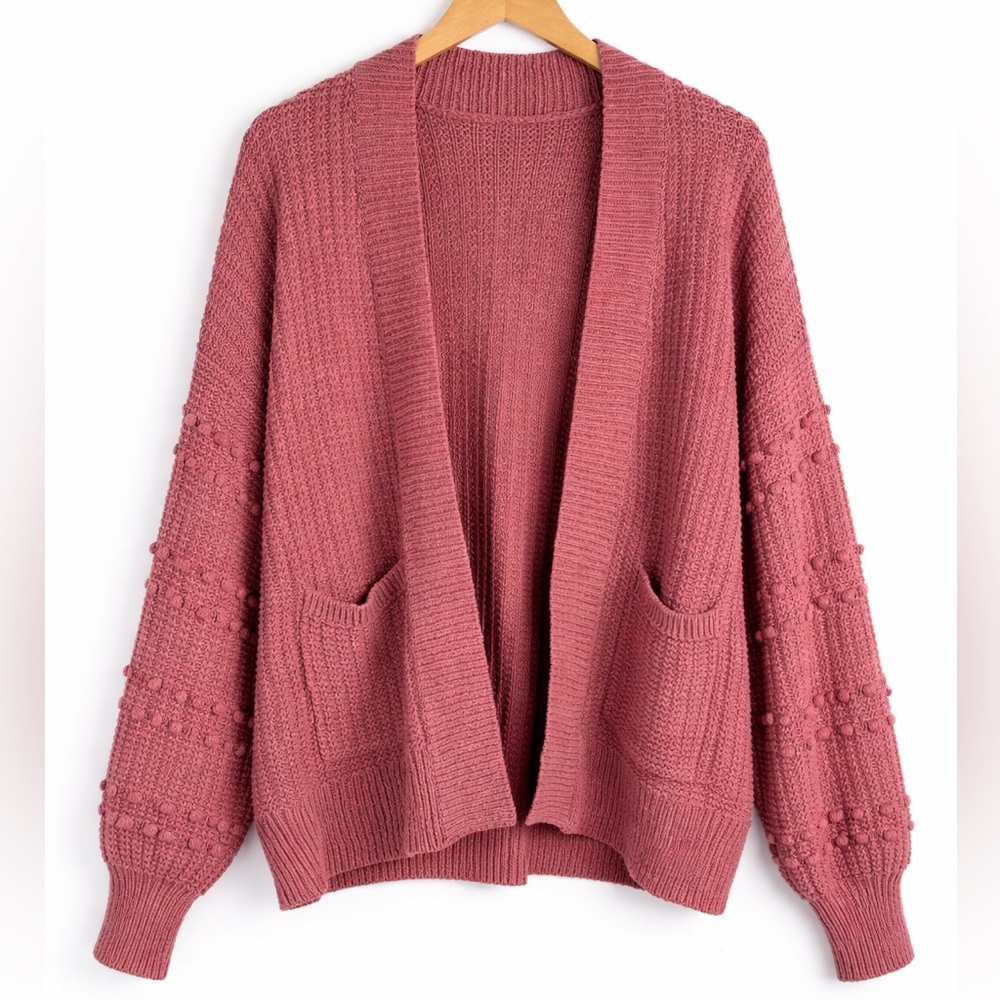 Madewell Dusty Rose Open-Front Cardigan